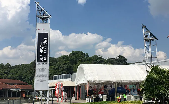 Our Next Battlefront banner outside Singapore Discovery Centre