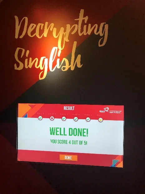Decrypting Singlish game screen